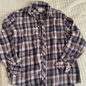 Baird McNutt Plaid Linen Long Sleeve Button Down Men’s Shirt Size medium